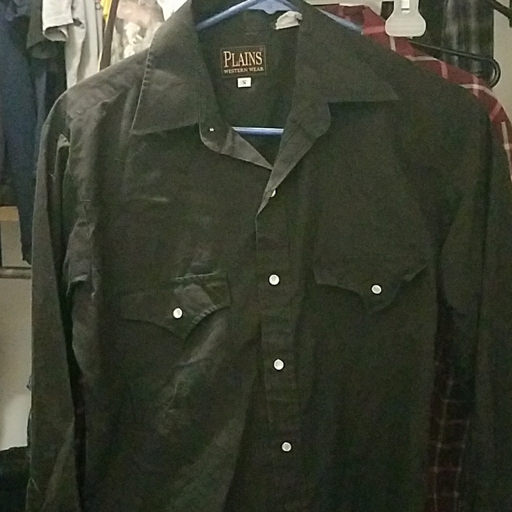 Vintage western Perl snap button up